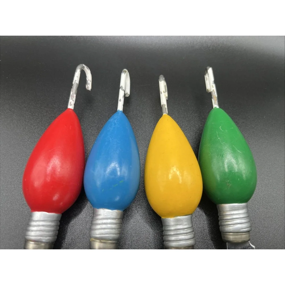Wooden & Stainless Steel Hanging Christmas Bulb Spreaders Vintage‎ Set of 4